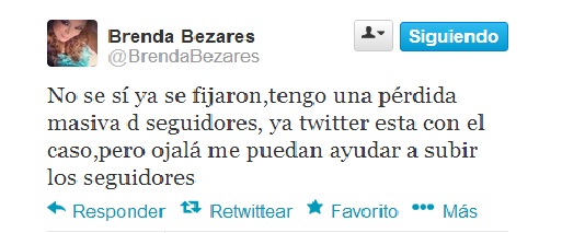 Brenda Bezares perdida de seguidores