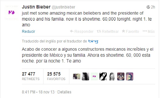 justin beiber twitter